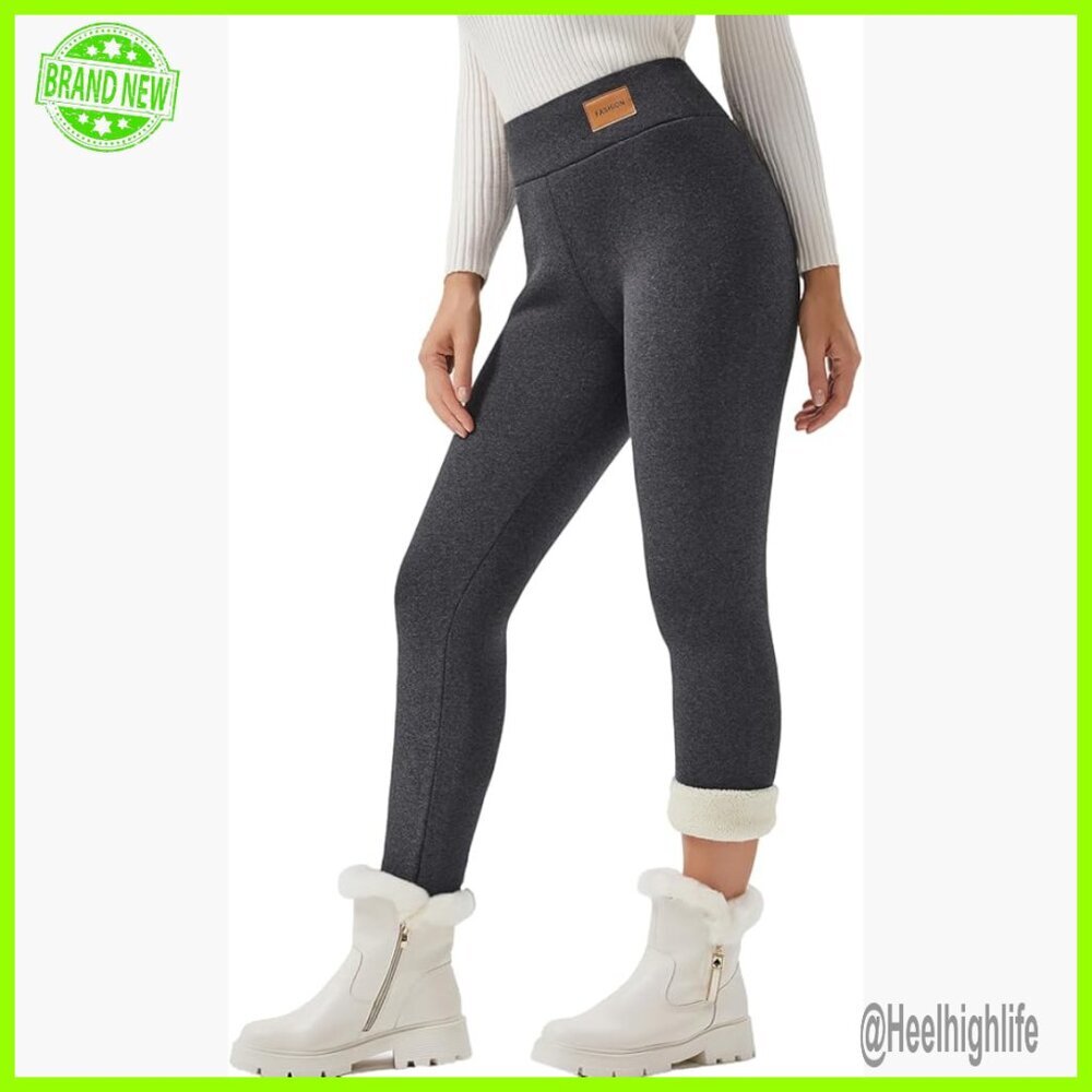 Women's Fleece Lined Thermal Leggings High Waist Stretchy Winter Warm Pants